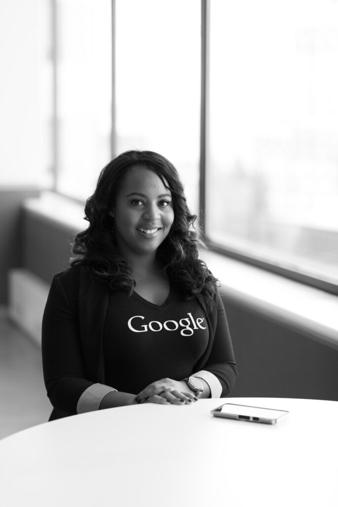 A SEO company employee in Washington DC wearing a Google tshirt